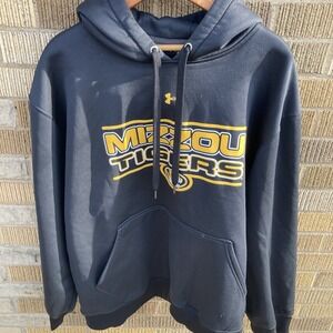 Mizzou Tigers Men's XL Under Armour Hoodie Black Performance University Missouri